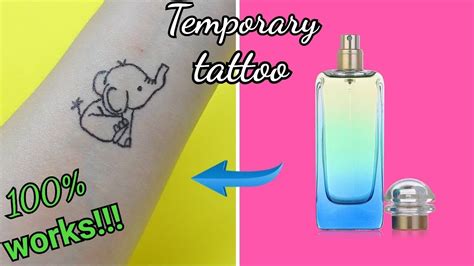 how to make a fake tattoo at home with perfume|temporary tattoos diy using perfume.